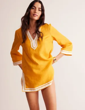 Neck Detail Tunic Top-Artisan's Gold, Ivory
