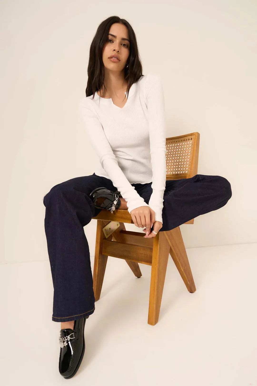 Notch Neck Long Sleeve