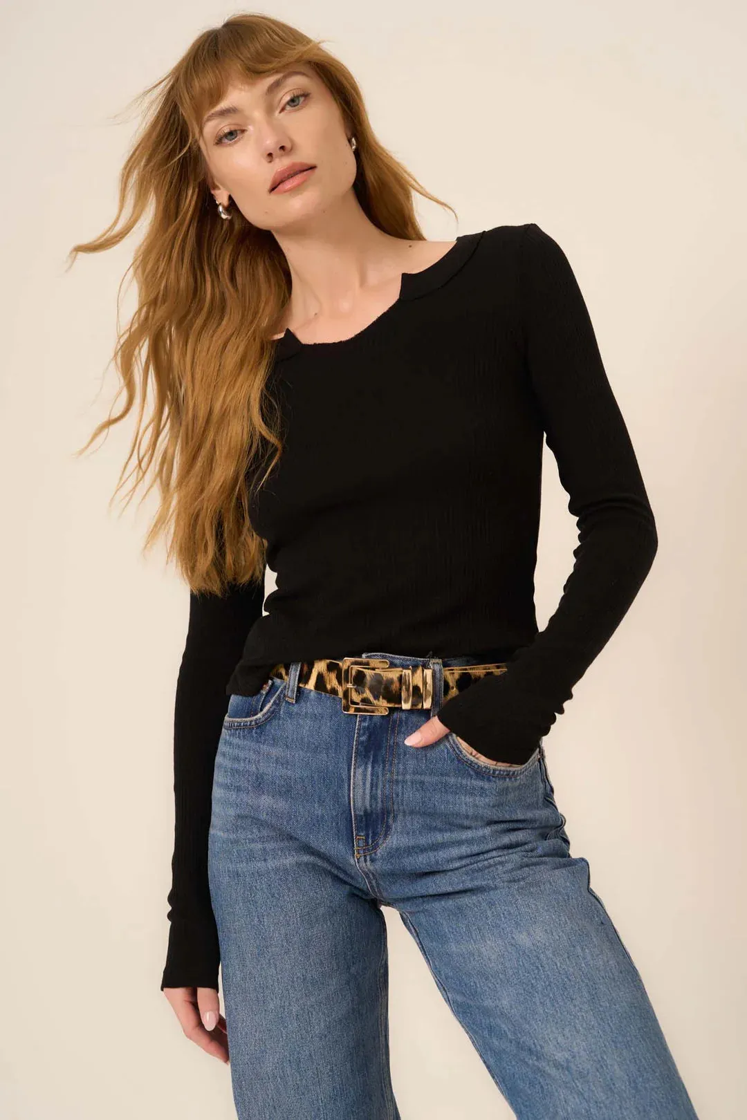 Notch Neck Long Sleeve