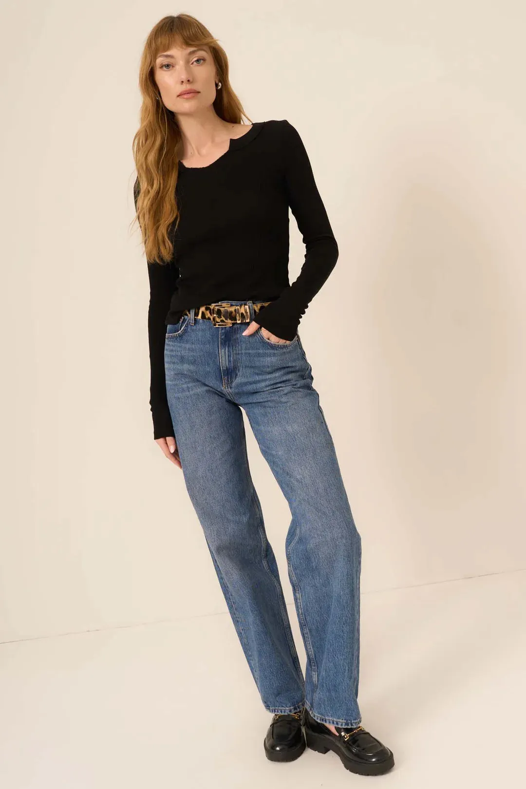 Notch Neck Long Sleeve