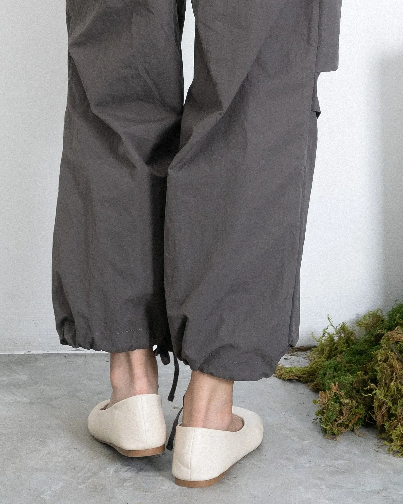 Nylon Open Knee Pants (Khaki Grey)