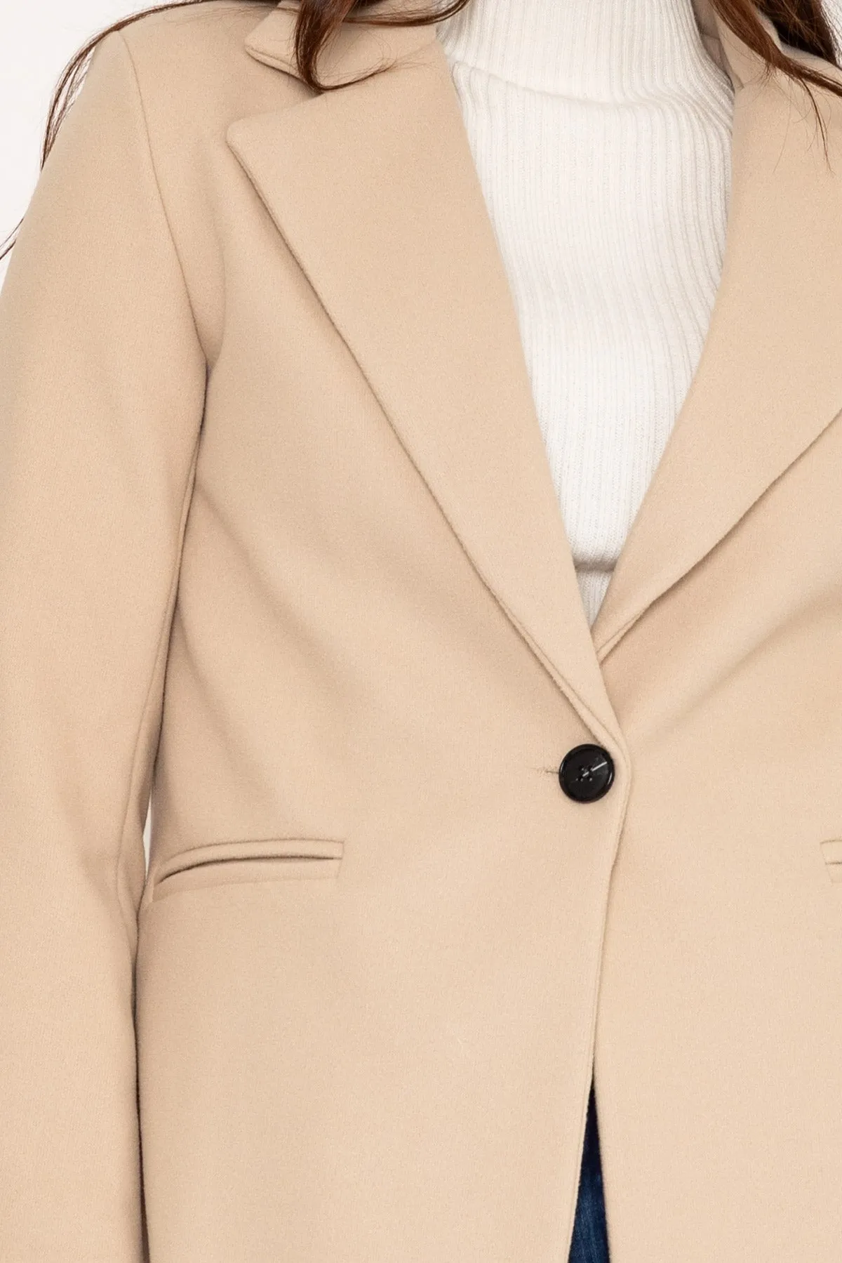 One Button Coat in Beige