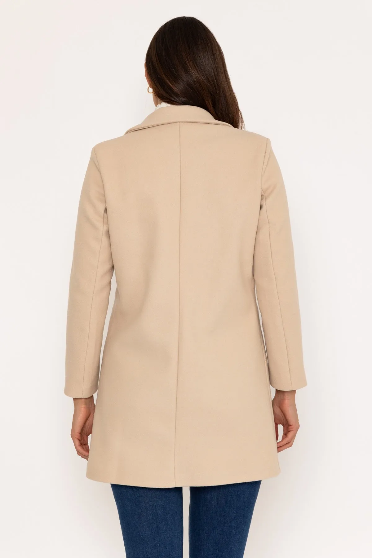 One Button Coat in Beige