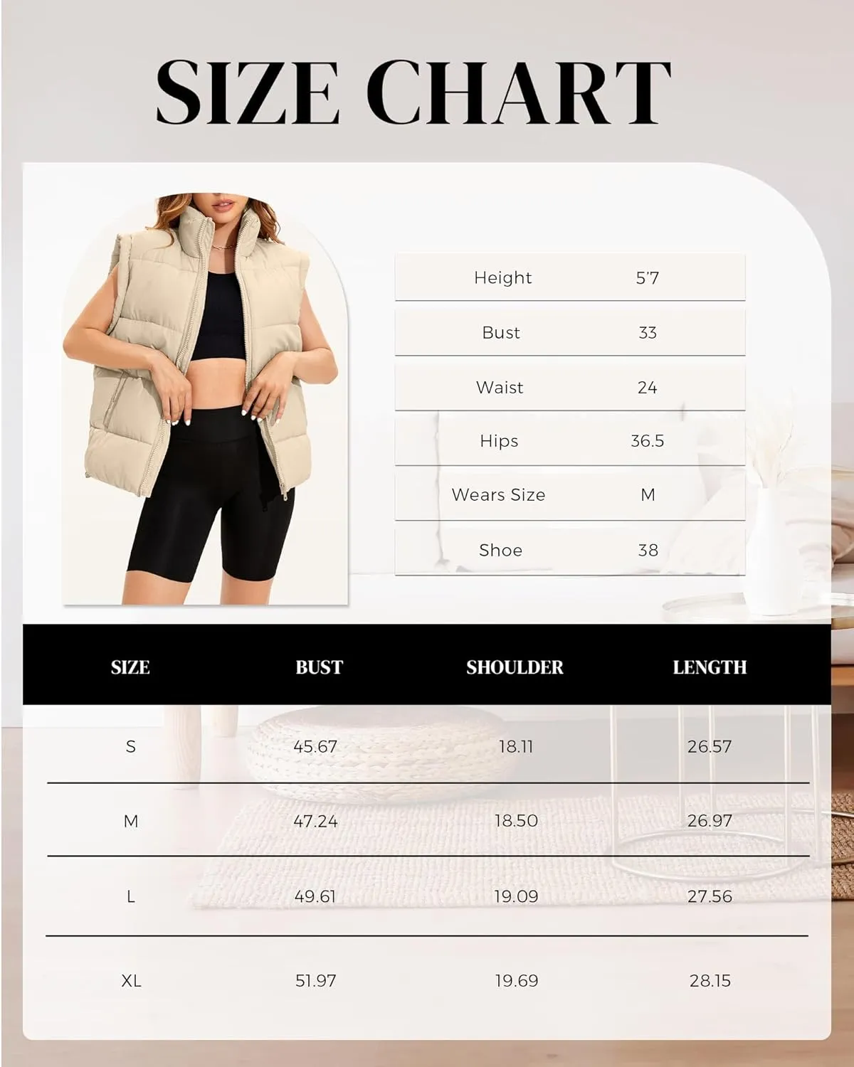 Polu Womens Puffer Vests Oversized Outerwear Vests Stand Collar Sleeveless Padded Down Jackets with Pockets