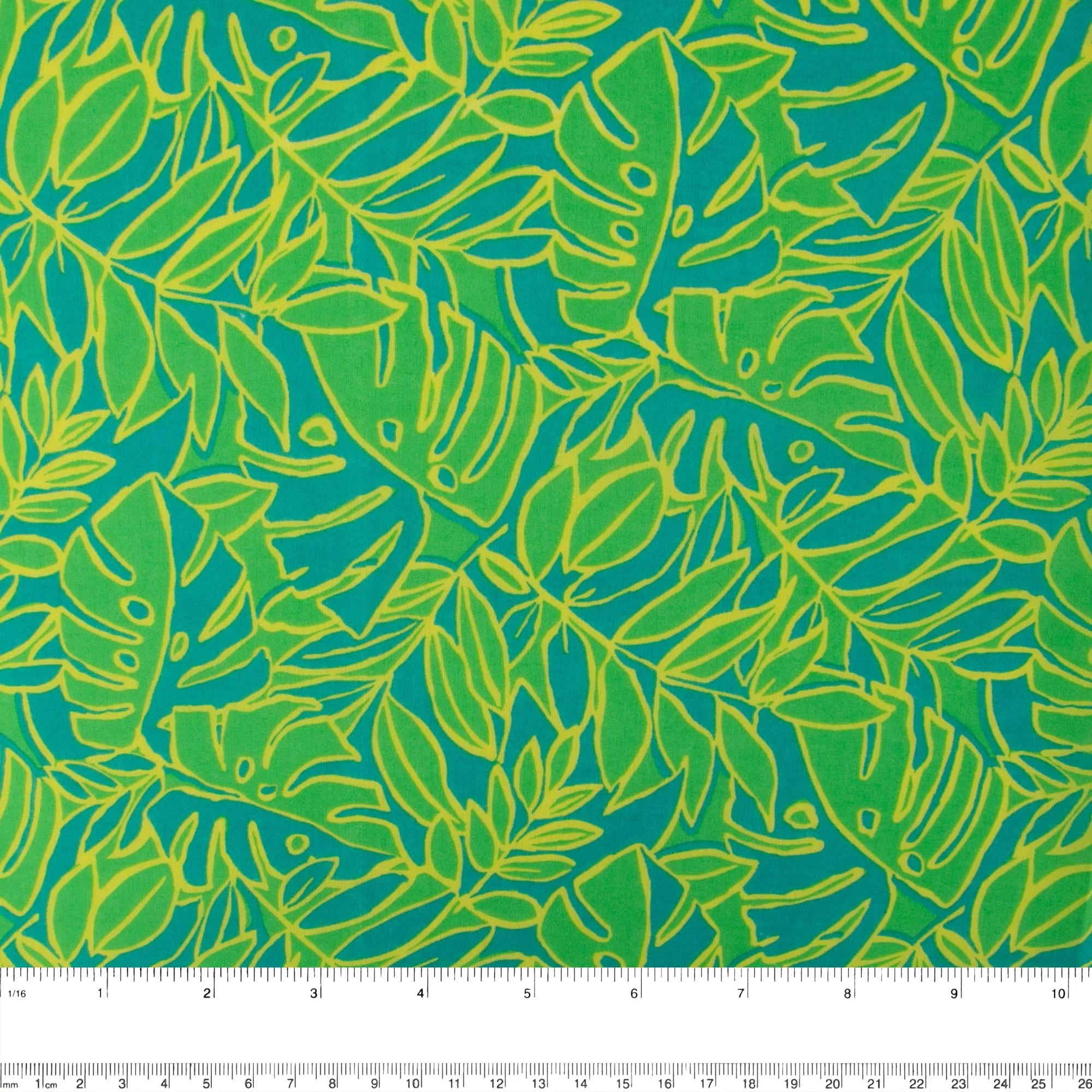 Printed Cotton Voile - KATIA - Leafs - Green