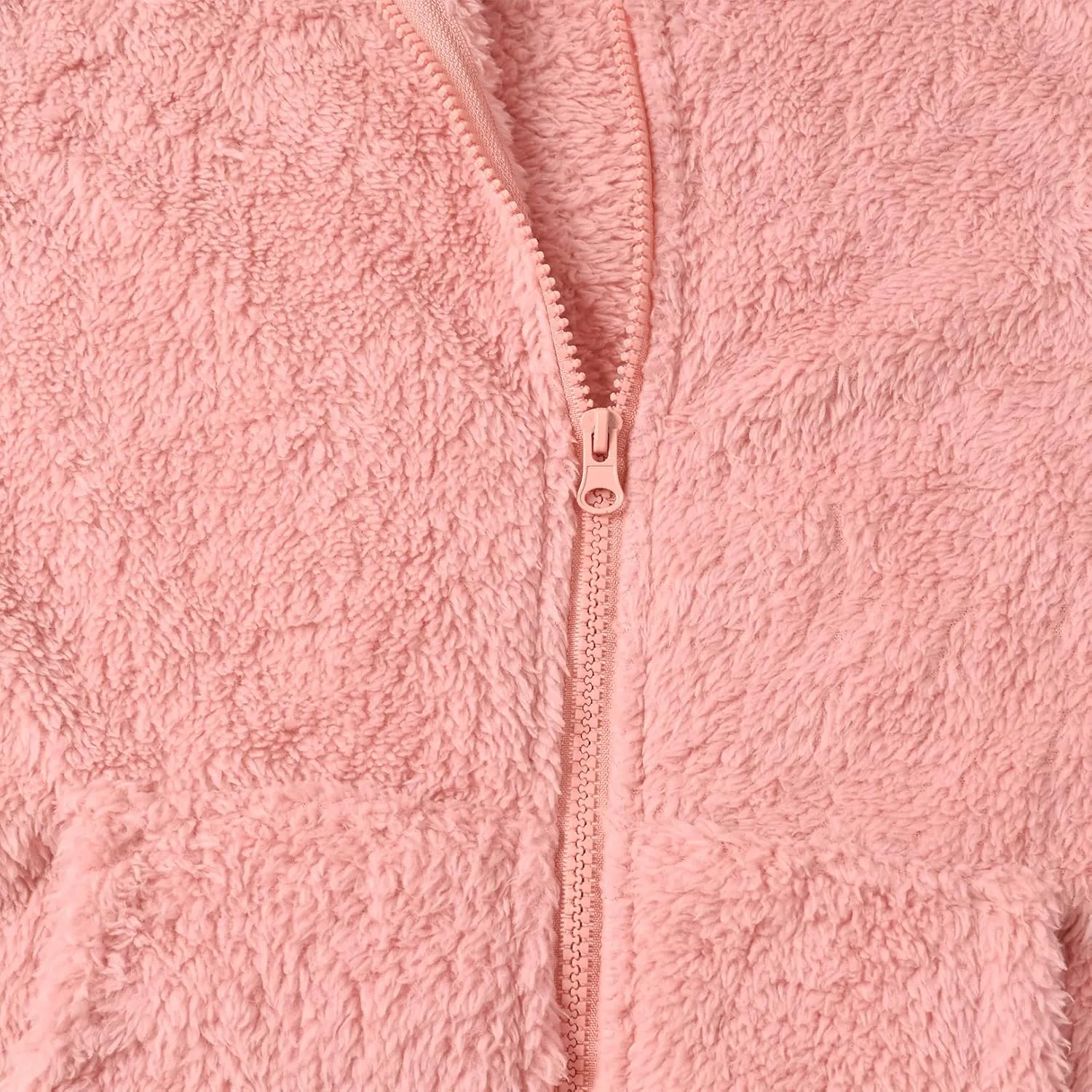 QPANCY Girls Fuzzy Sherpa Coat Full Zip Hoodie Fleece Jacket with Pockets Fall Winter Outwear