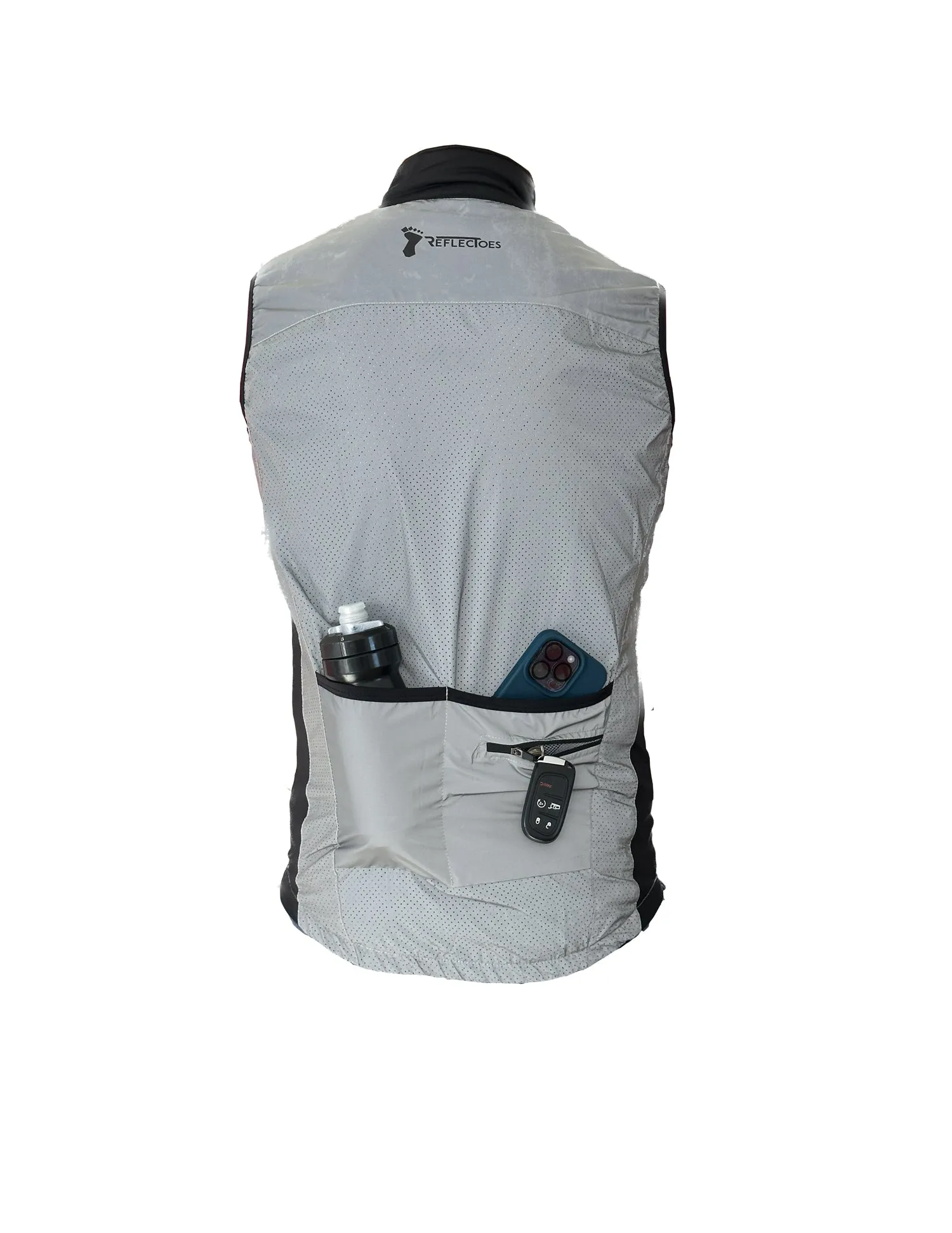 ReflecToes Deluxe Reflective Vest for Running, Walking and Cycling 4 Pockets