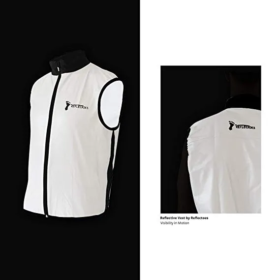 ReflecToes Deluxe Reflective Vest for Running, Walking and Cycling 4 Pockets