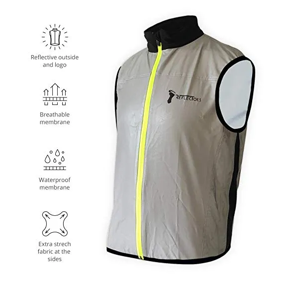 ReflecToes Deluxe Reflective Vest for Running, Walking and Cycling 4 Pockets