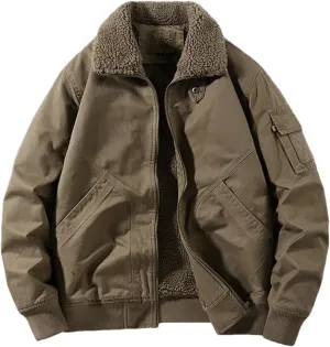 REHJJDFD Men Thicken Fleece Warm Winter Jacket Jackets Male Coat Men Parkas Wool Winter Men's Cotton-Padded Warm Jackets