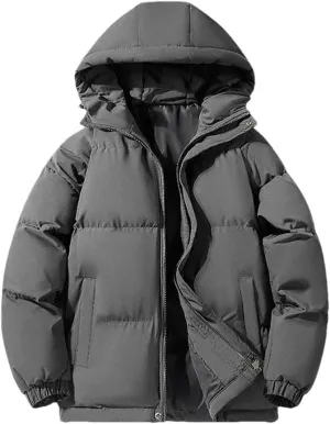 REHJJDFD Men's Warm Jacket Cotton Padded Jacket Casual Sports Jacket Men's Hooded Warm Thick Parkas Stand Collar Zipper Coats