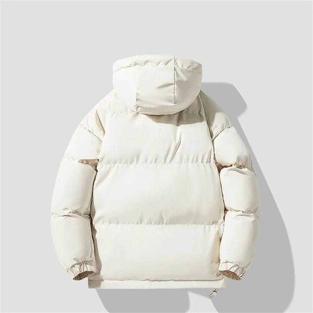 REHJJDFD Men's Warm Jacket Cotton Padded Jacket Casual Sports Jacket Men's Hooded Warm Thick Parkas Stand Collar Zipper Coats