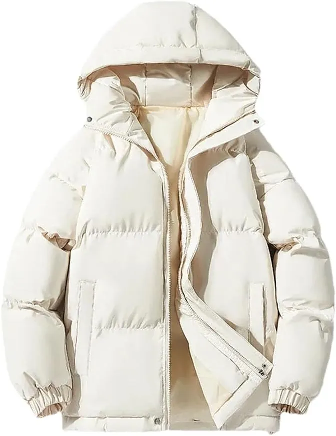 REHJJDFD Men's Warm Jacket Cotton Padded Jacket Casual Sports Jacket Men's Hooded Warm Thick Parkas Stand Collar Zipper Coats