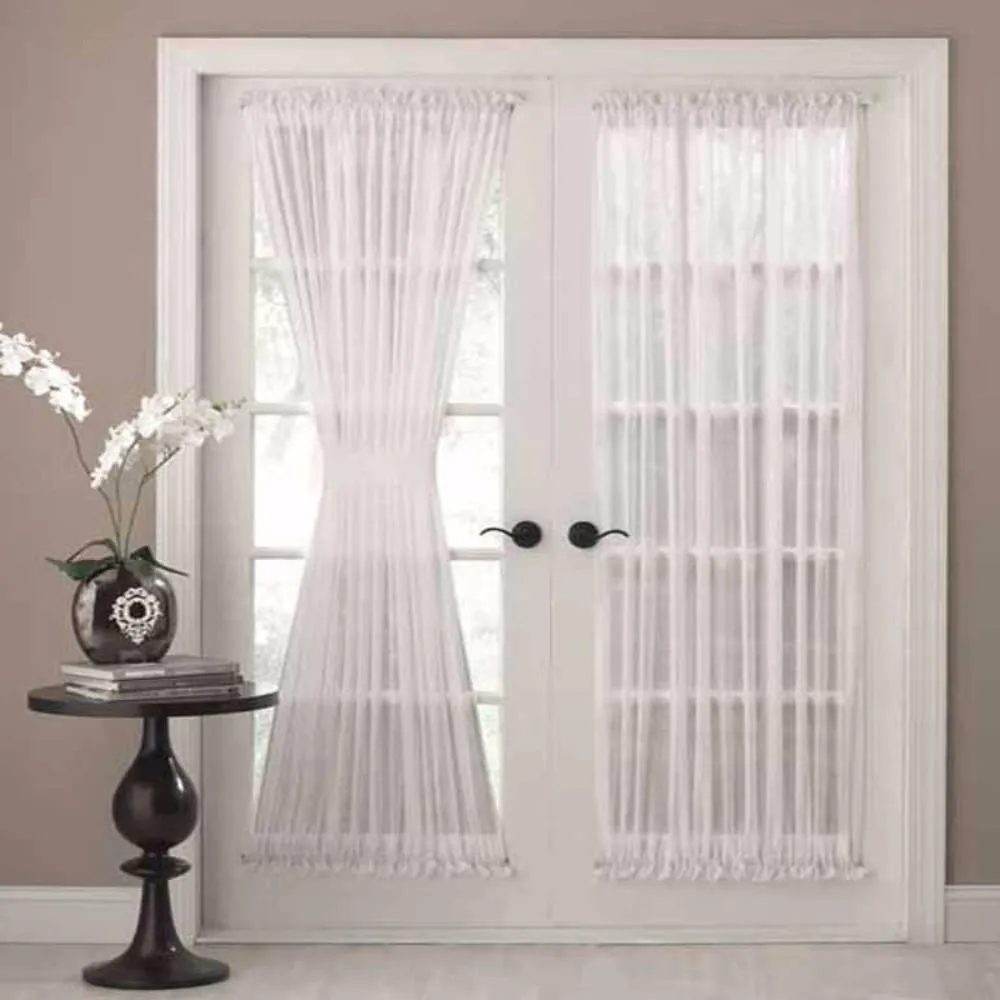 Reverie Snow Voile Tailored Door Panel