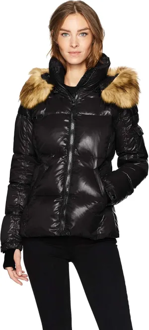 S13 Women's Kylie Down Puffer Jacket with Faux Fur Trimmed Hood
