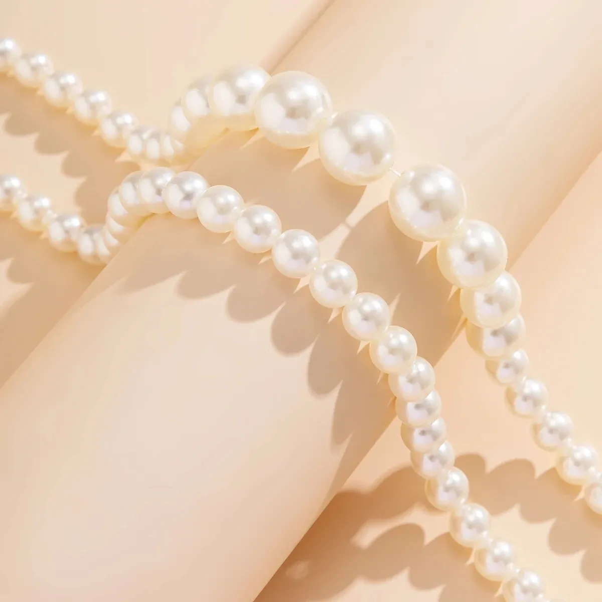SHP Elegant 2pcs/set Imitation Pearl Beaded Necklace