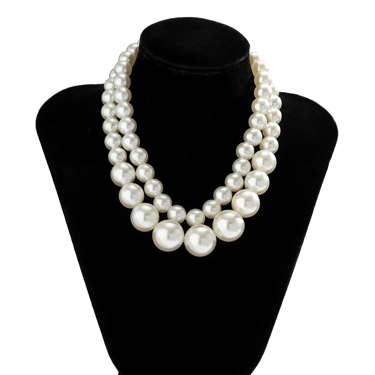 SHP Elegant 2pcs/set Imitation Pearl Beaded Necklace