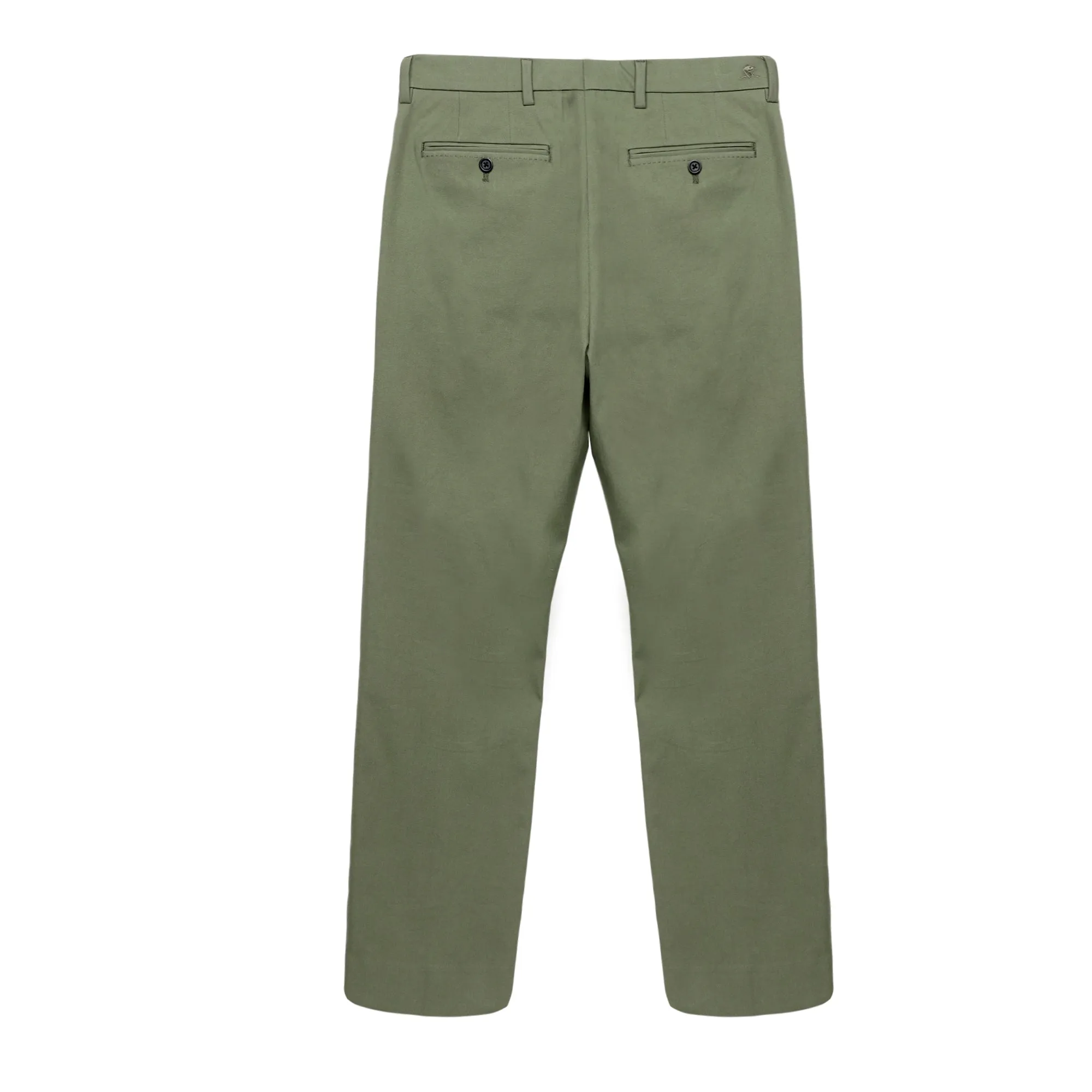 Single Pleated Relaxed Fit Trousers - Olivine Green