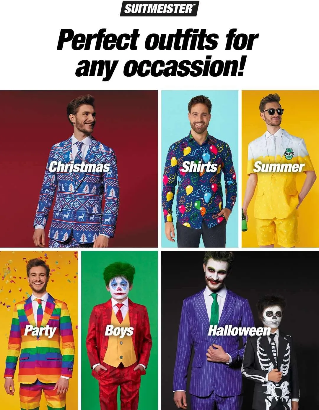 Suitmeister Men's Disco Costume - Perfect For Disco Parties - 70s Retro Outfit - Including Blazer, Pants and Tie - Orange