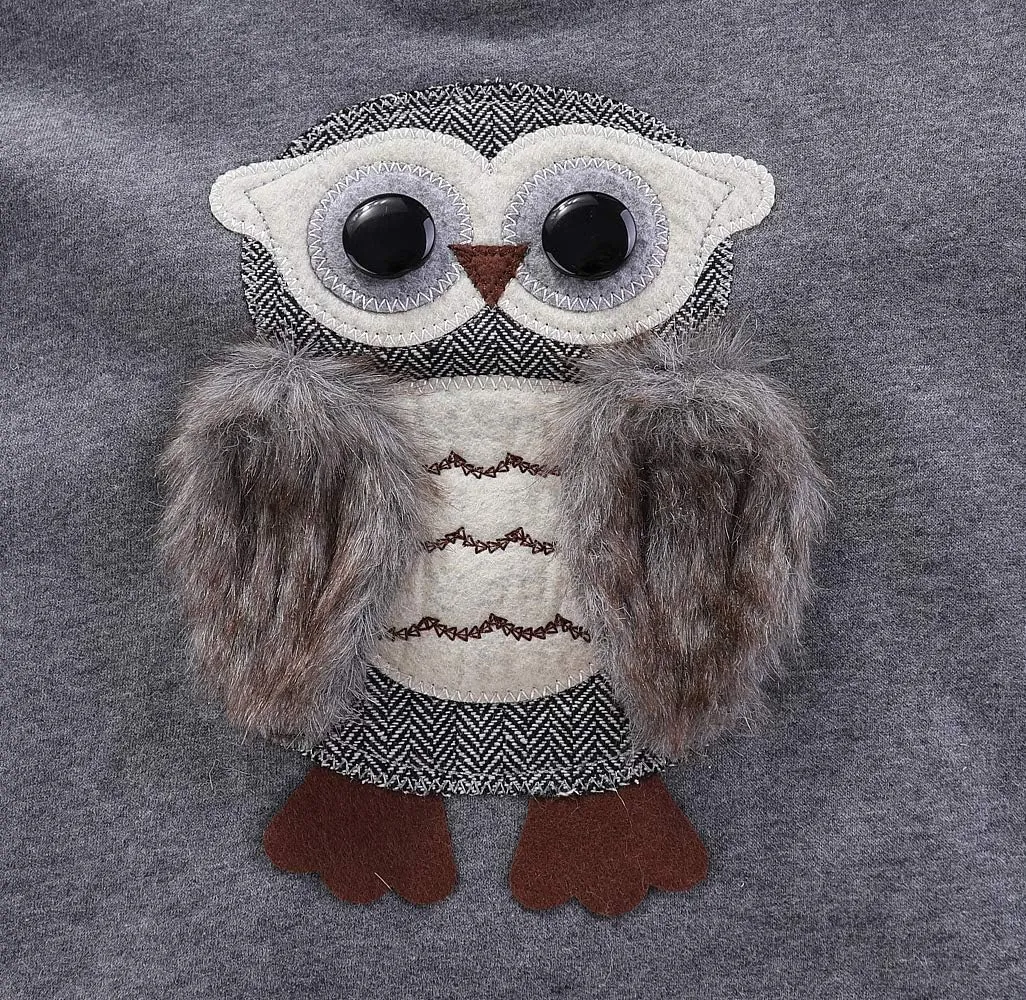 Sweatshirts for Girls Kids Hoodies Hooded Pullover Fuzzy Cute Owl