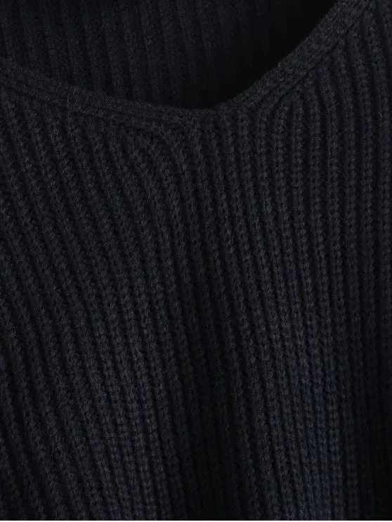 TastyHottie - Chic Zipper Sleeve Chunky Choker Sweater