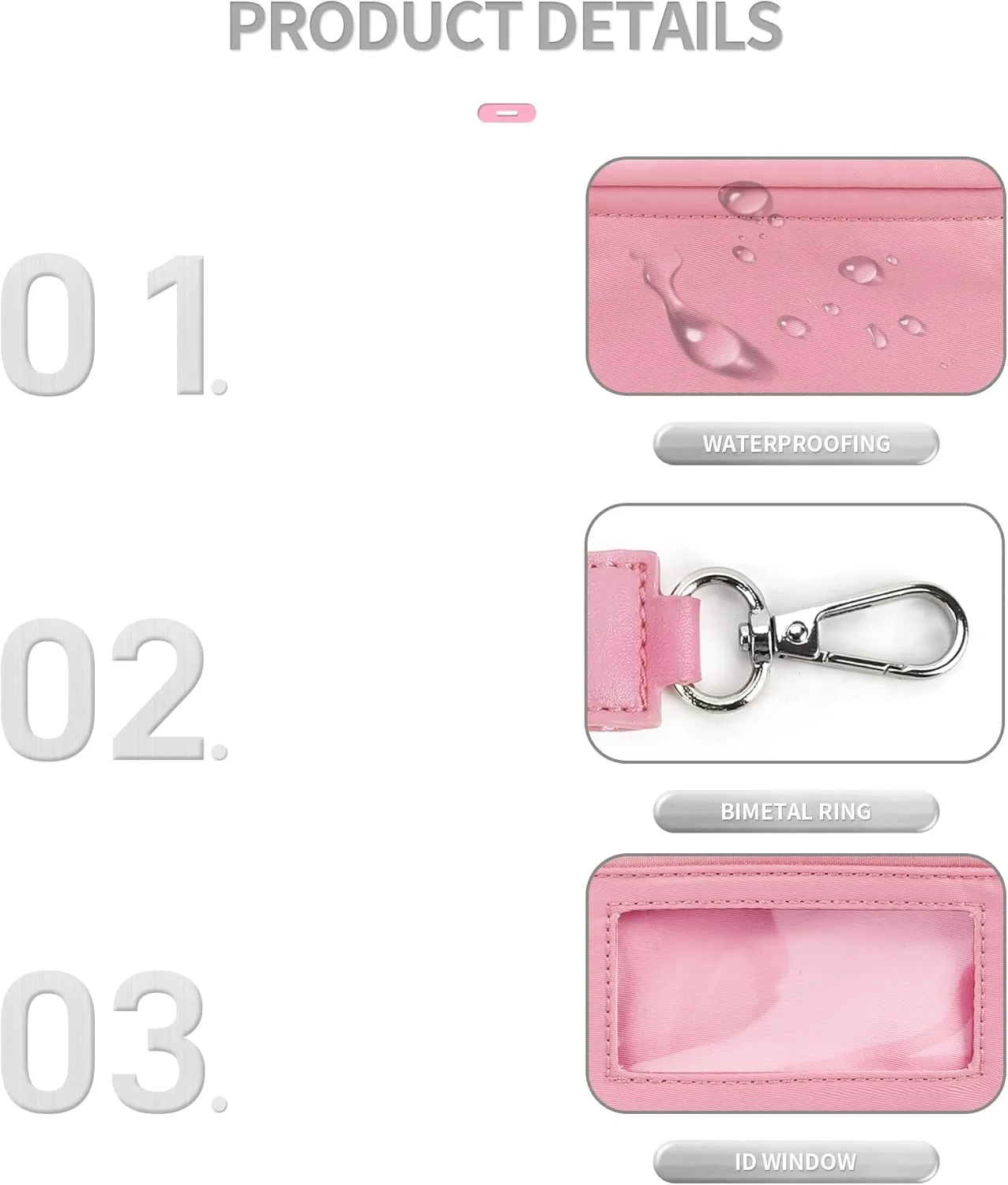 The Iris' Wallet - Multifunctional Fashion Wristlet Bag for Women, The Iris Card Wallet Keychain Wallet, Multifunctional Wristlet Bag Zip Card Case with ID Window (Pink)