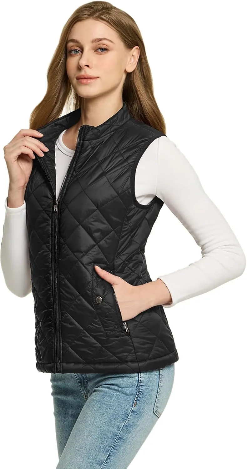 TSLA Women's Lightweight Packable Accent Puffer Jacket, Water-Resistant Winter Coat