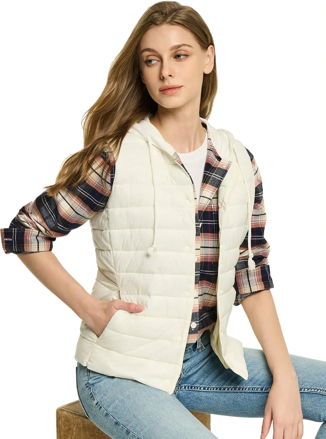TSLA Women's Lightweight Packable Accent Puffer Jacket, Water-Resistant Winter Coat