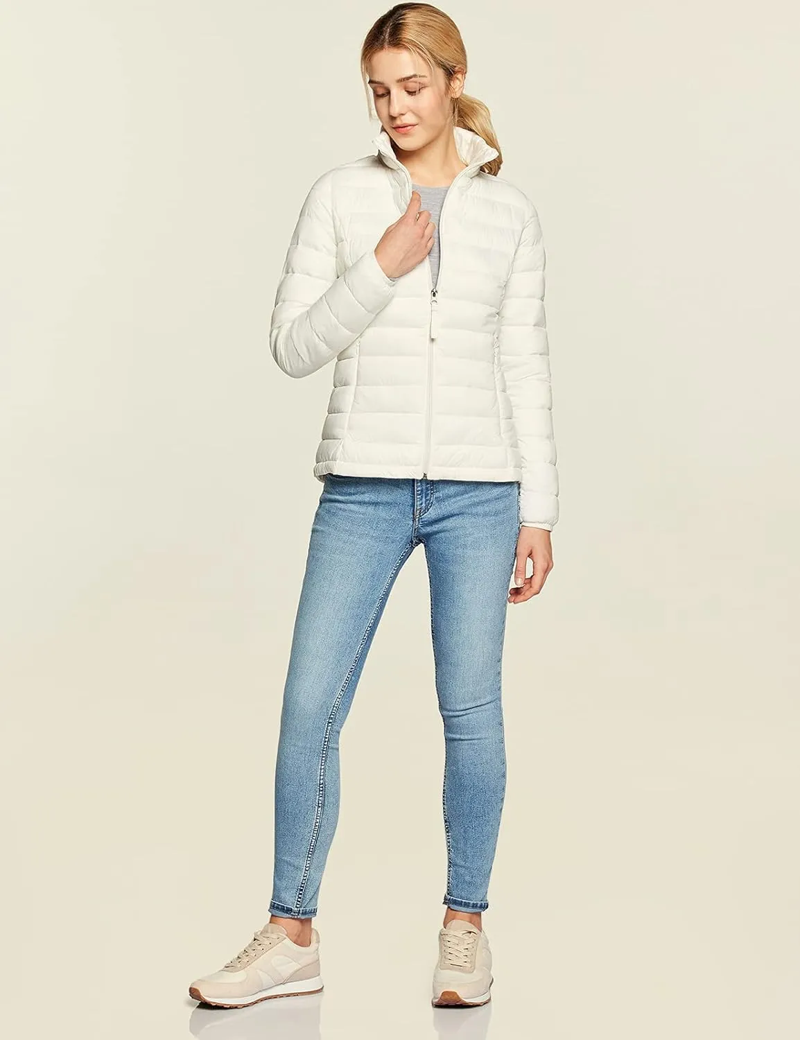 TSLA Women's Lightweight Packable Accent Puffer Jacket, Water-Resistant Winter Coat