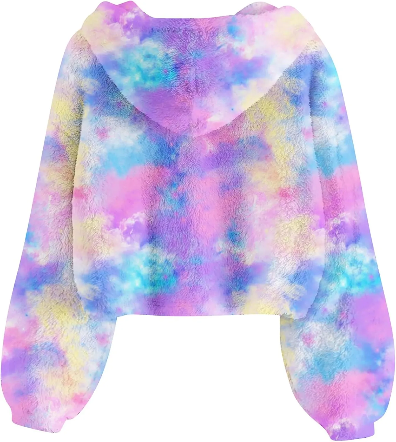 TUONROAD Girl's Fuzzy Hoodies Warm Loose Button Pullover Oversized Sherpa Jacket Coat