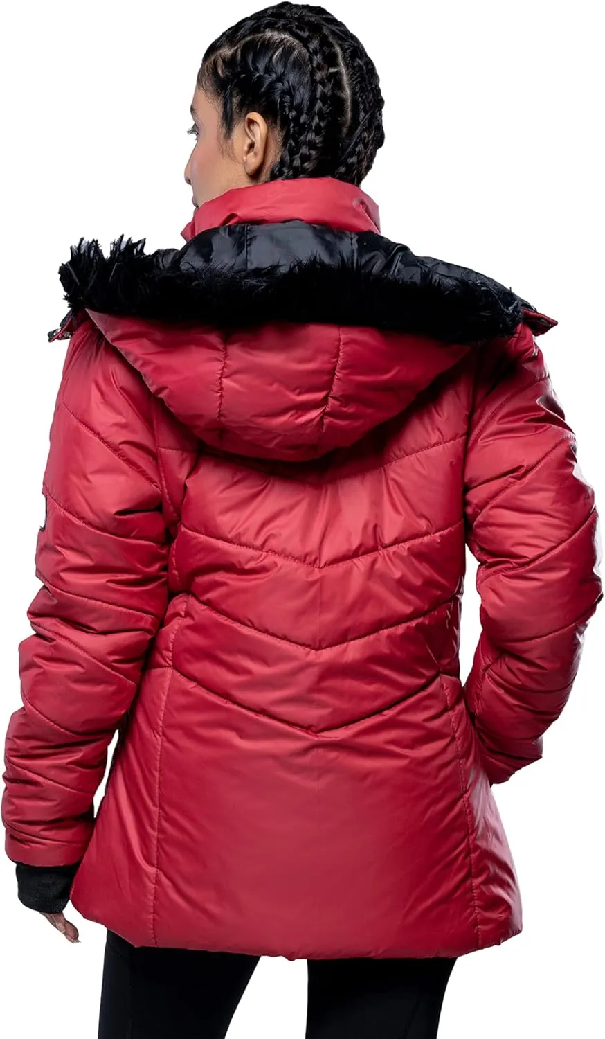 URBAN BUCK Womens Puffer Jackets Down Alternative Midweight Long Sleeve Windproof & Water Repellent Winter Azaria Women Coat