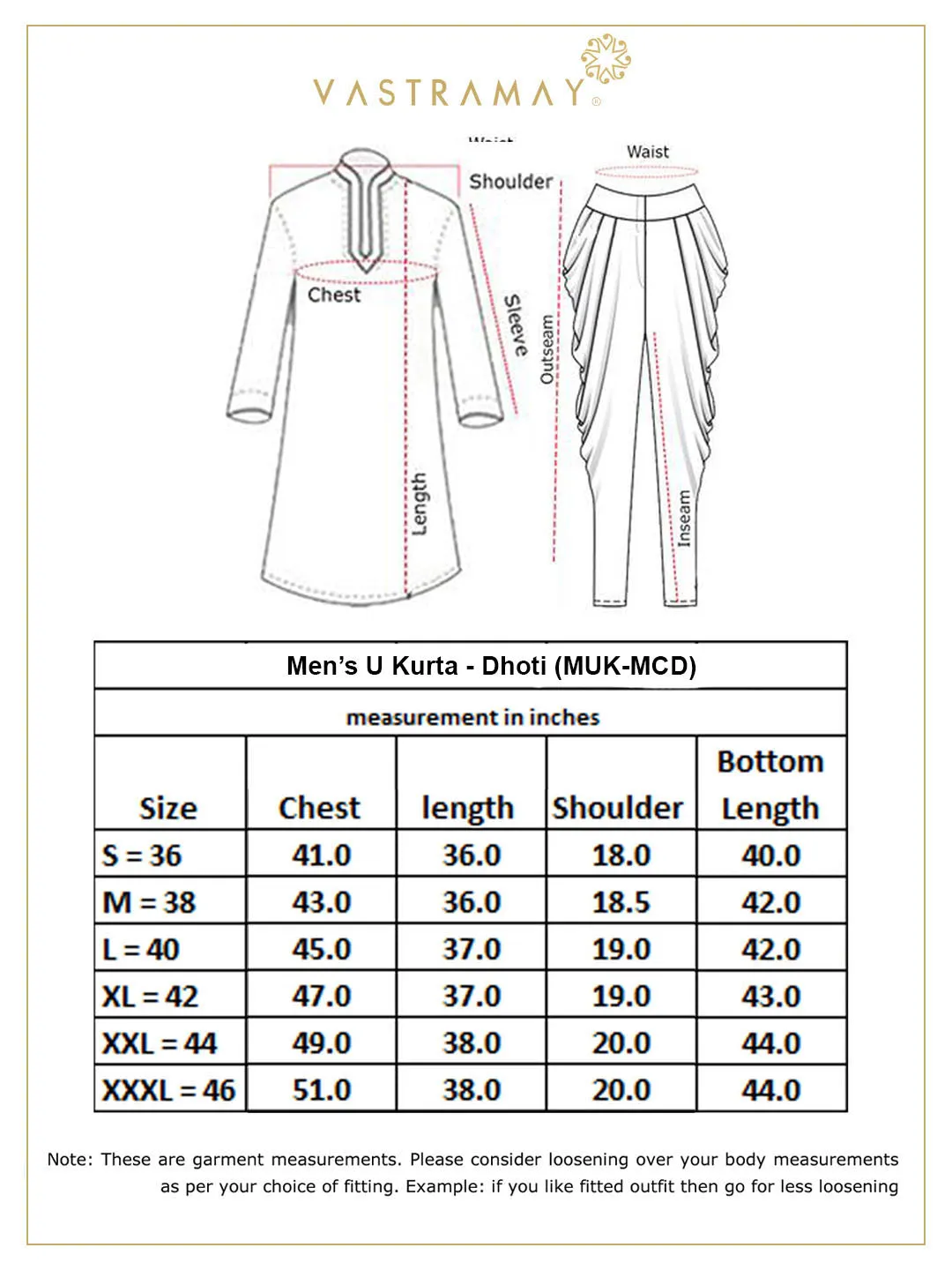 VASTRAMAY Beige Cotton Kurta with Dhoti