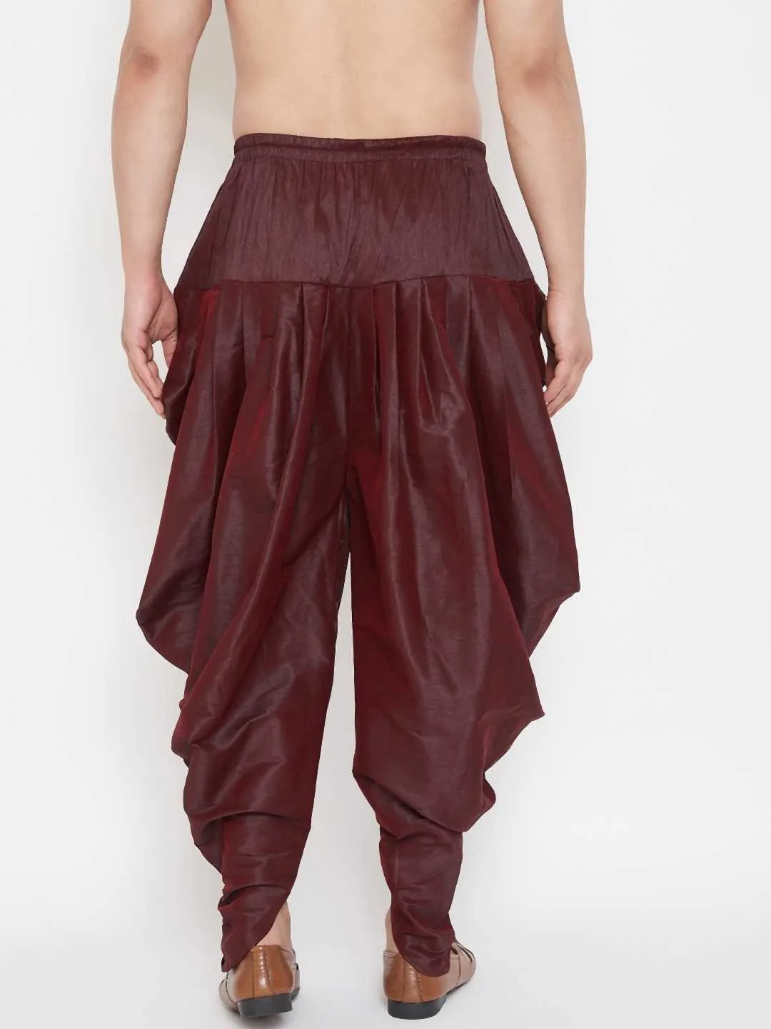 VM BY Vastramay Men's Brown Dhoti Pants