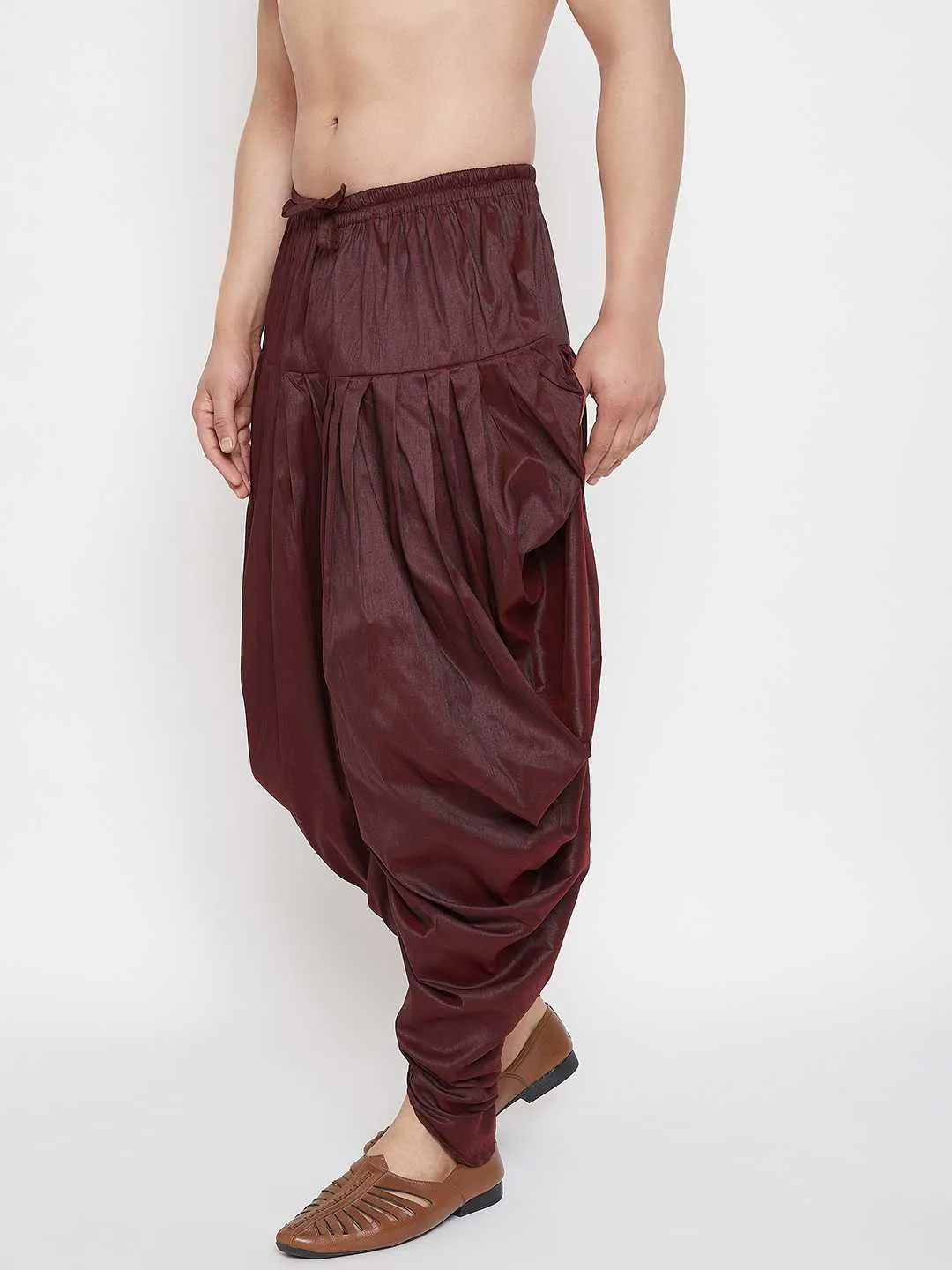VM BY Vastramay Men's Brown Dhoti Pants