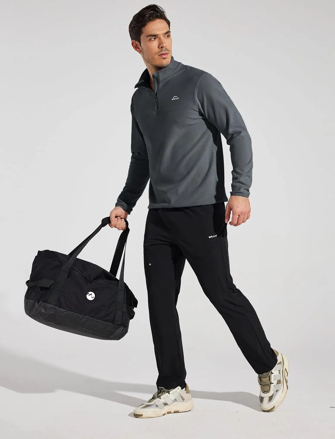 Willit Men's Fleece Pullover Winter Shirts Long Sleeve Quarter Zip Cold Weather Golf Hiking Casual Warm Shirts