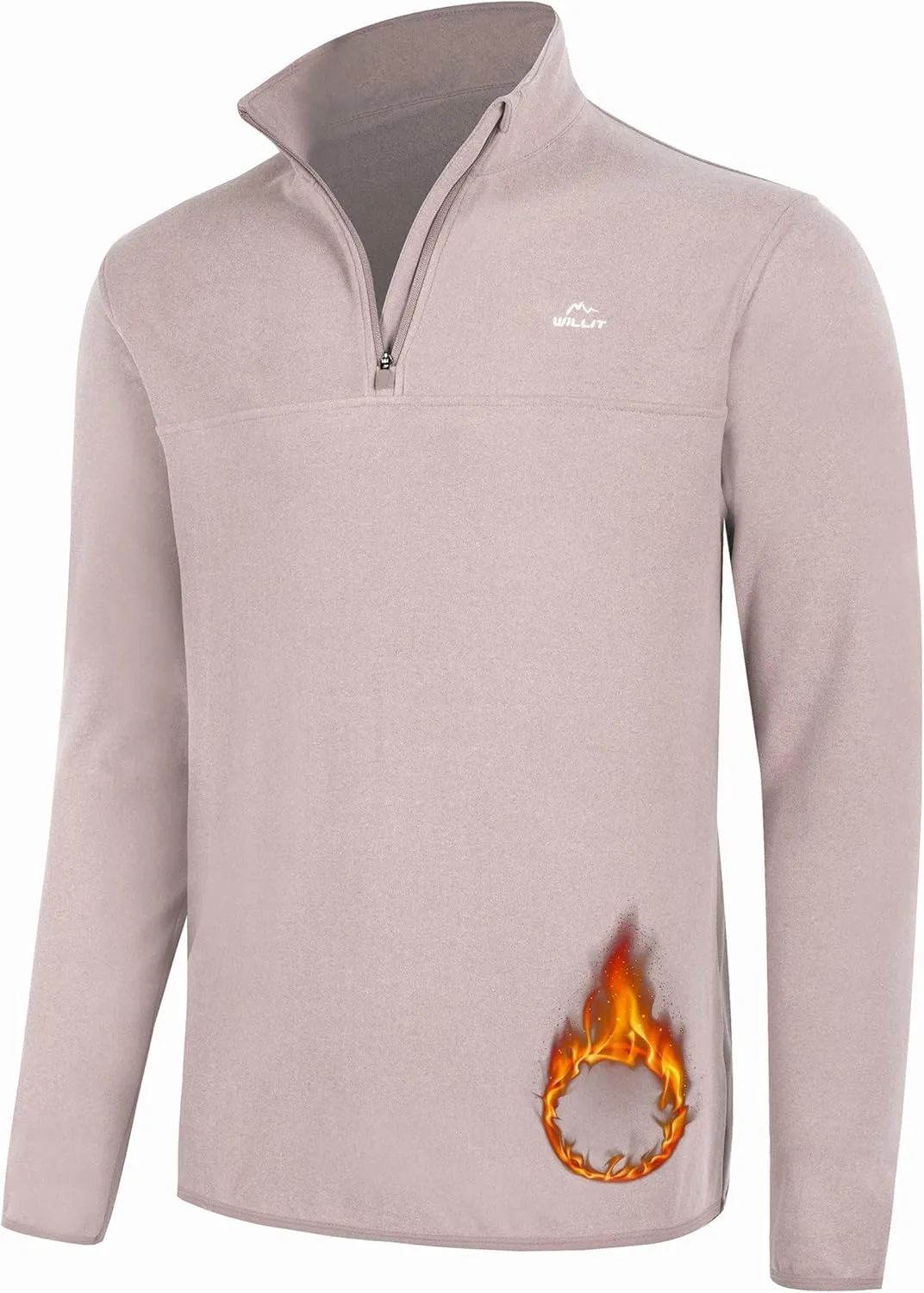 Willit Men's Fleece Pullover Winter Shirts Long Sleeve Quarter Zip Cold Weather Golf Hiking Casual Warm Shirts