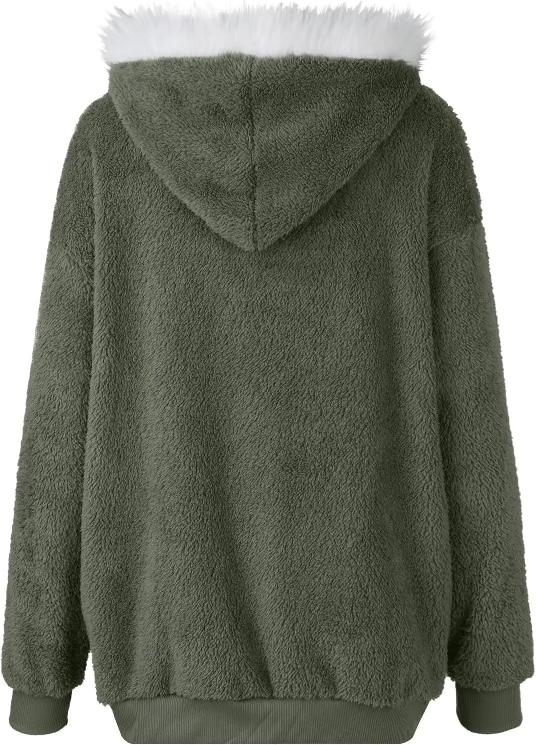 Winter Coats for Women Plus Size Fuzzy Sherpa Jacket Hoodies Color Block Warm Faux Fur Coat Outerwear with Pocket S-5X