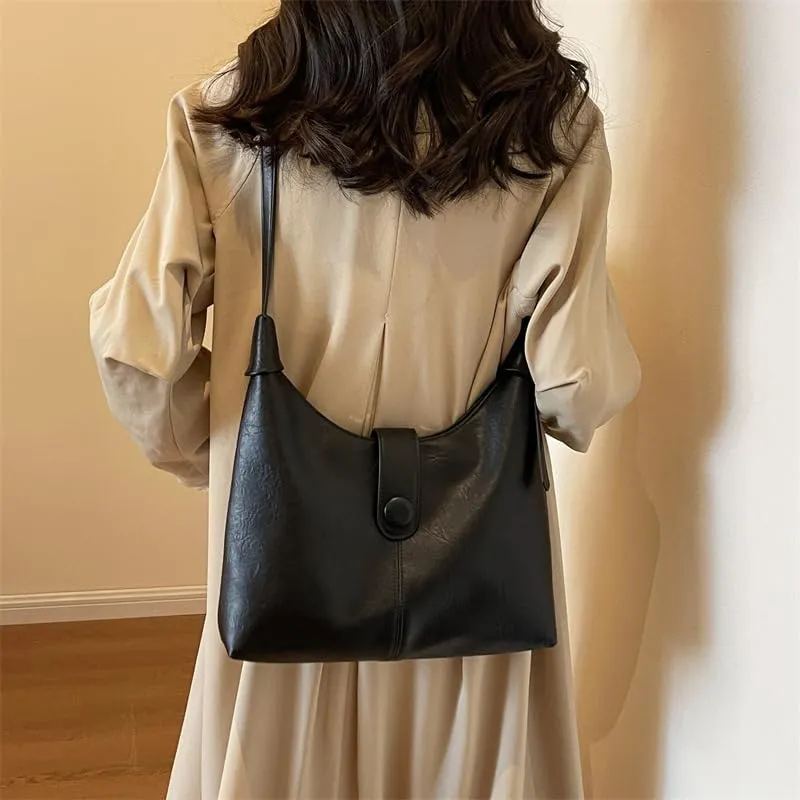 Women Bucket Shoulder Bag Large Capacity Crossbody Style with Drawstring Closure and Sleek Minimalist Design for Daily Use