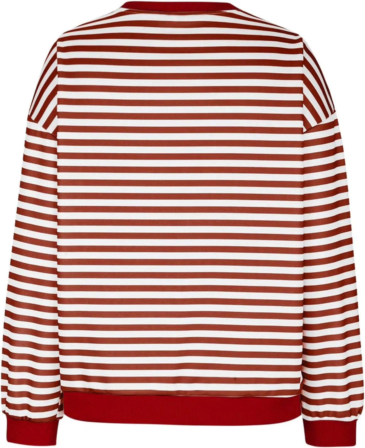 Women's Oversized Striped Color Block Sweatshirts Tops Long Sleeve Crewneck Baggy Y2k Preppy Pullover Shirt Blouse