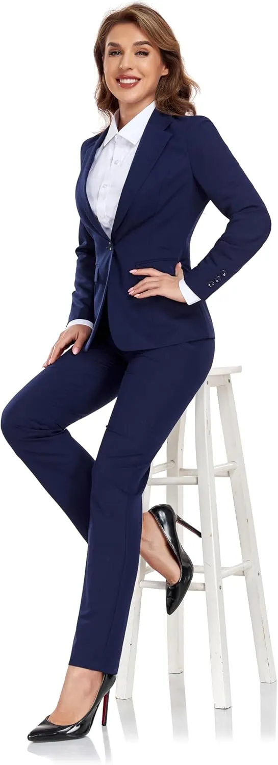 Women's Suits for Work Professional, 2 Piece Office Work Suit Set, Women's Suit Formal Wear