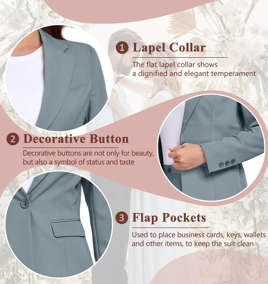Women's Suits for Work Professional, 2 Piece Office Work Suit Set, Women's Suit Formal Wear