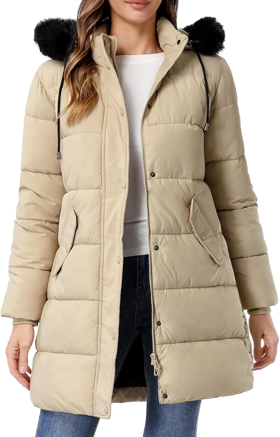 Women's Warm Winter Coat Waterproof Long Puffer Jacket Thickened Down Jacket