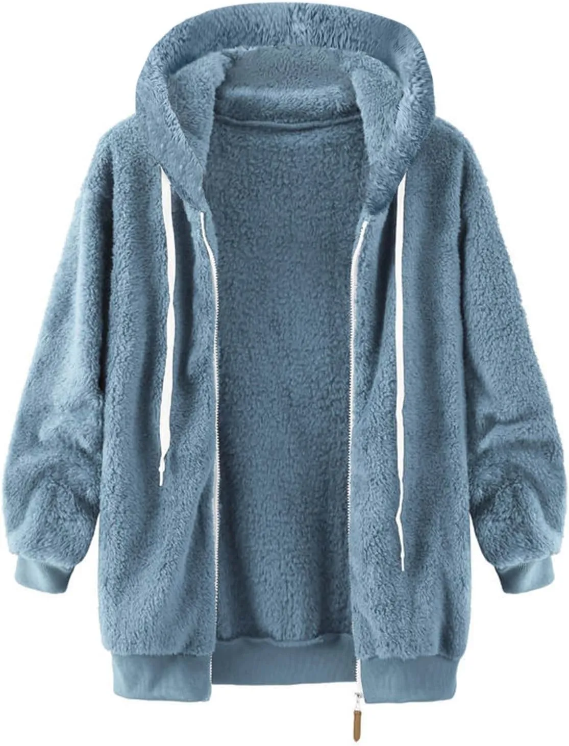 Womens Winter Fleece Jackets Plus Size Coats Oversized Zip Up Hoodies Lightweight Sherpa Jacket Warm Overcoats