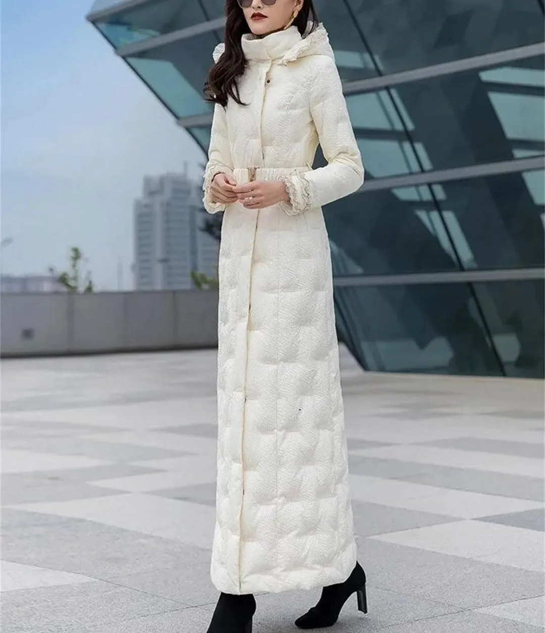 Women's Winter Jacket Fashion Long Padded Outerwear Warm Hooded Coats Ladies Cotton Jacket