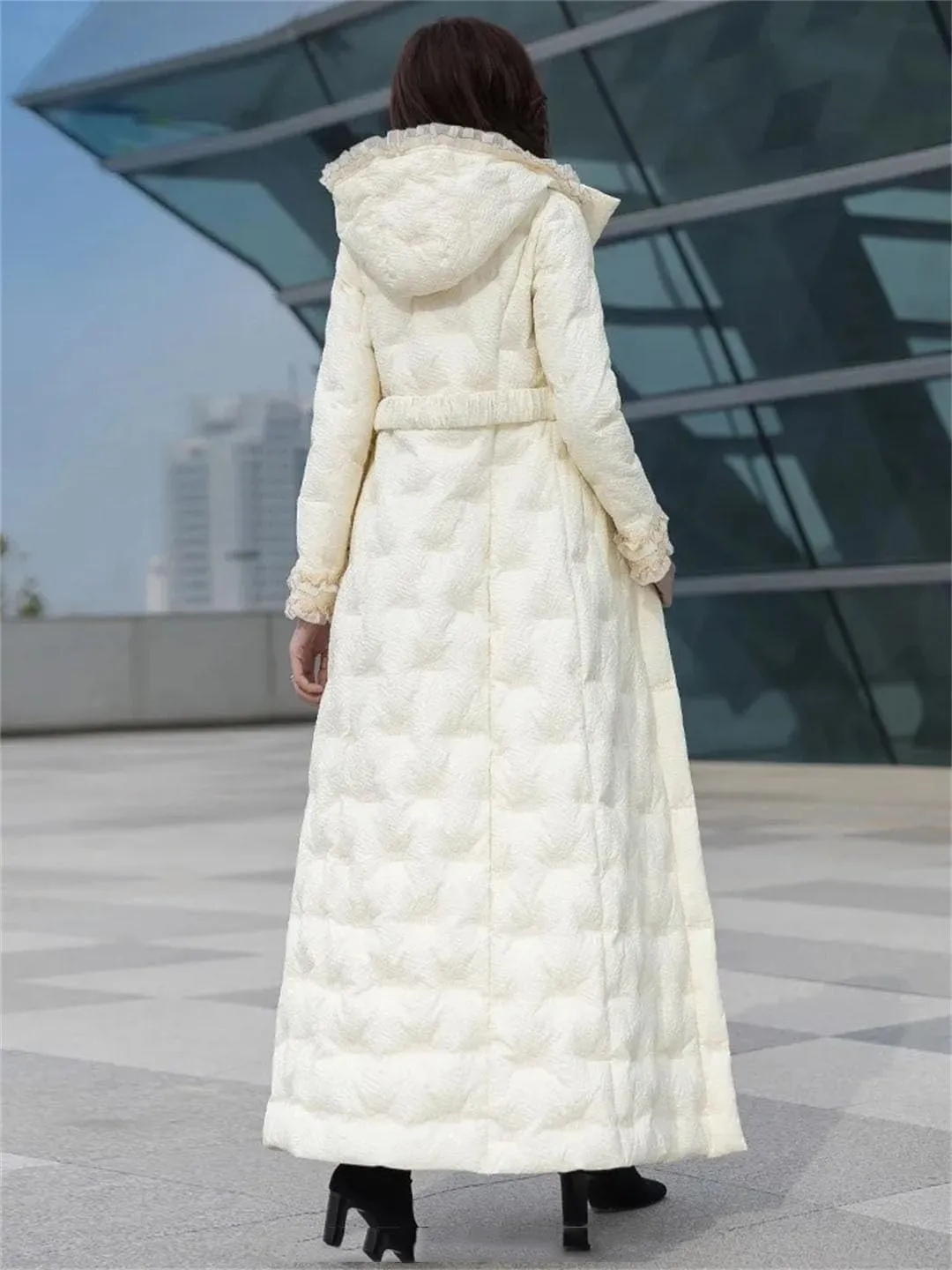 Women's Winter Jacket Fashion Long Padded Outerwear Warm Hooded Coats Ladies Cotton Jacket