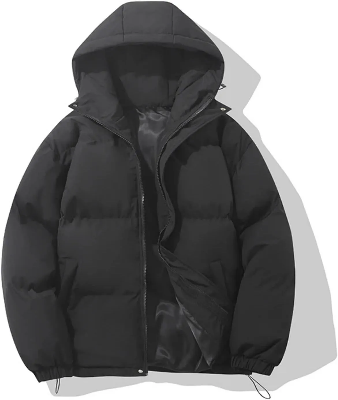 Women's Winter Warm Fashion Puffer Jacket - High Neck Hooded Zipper Cotton-Padded Warm Thicken Coat