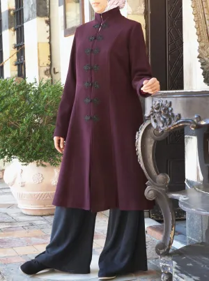 Wool Coat with Frog Closures