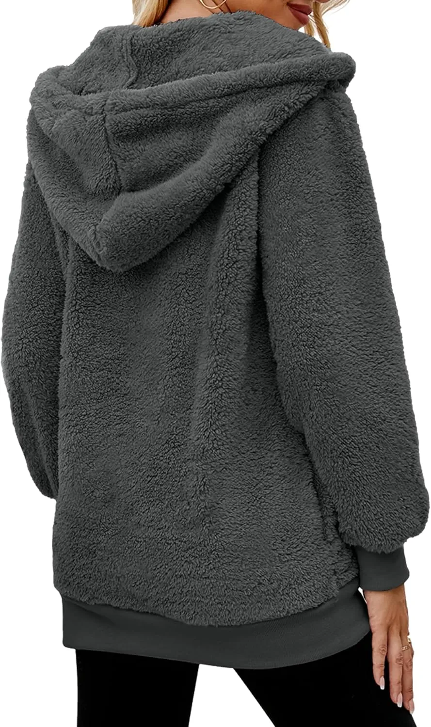 Yanekop Womens Hoodies Sherpa Pullover Sweater Fuzzy Fleece Sweatshirt Oversized Hoodie Cozy Outerwear with Pockets