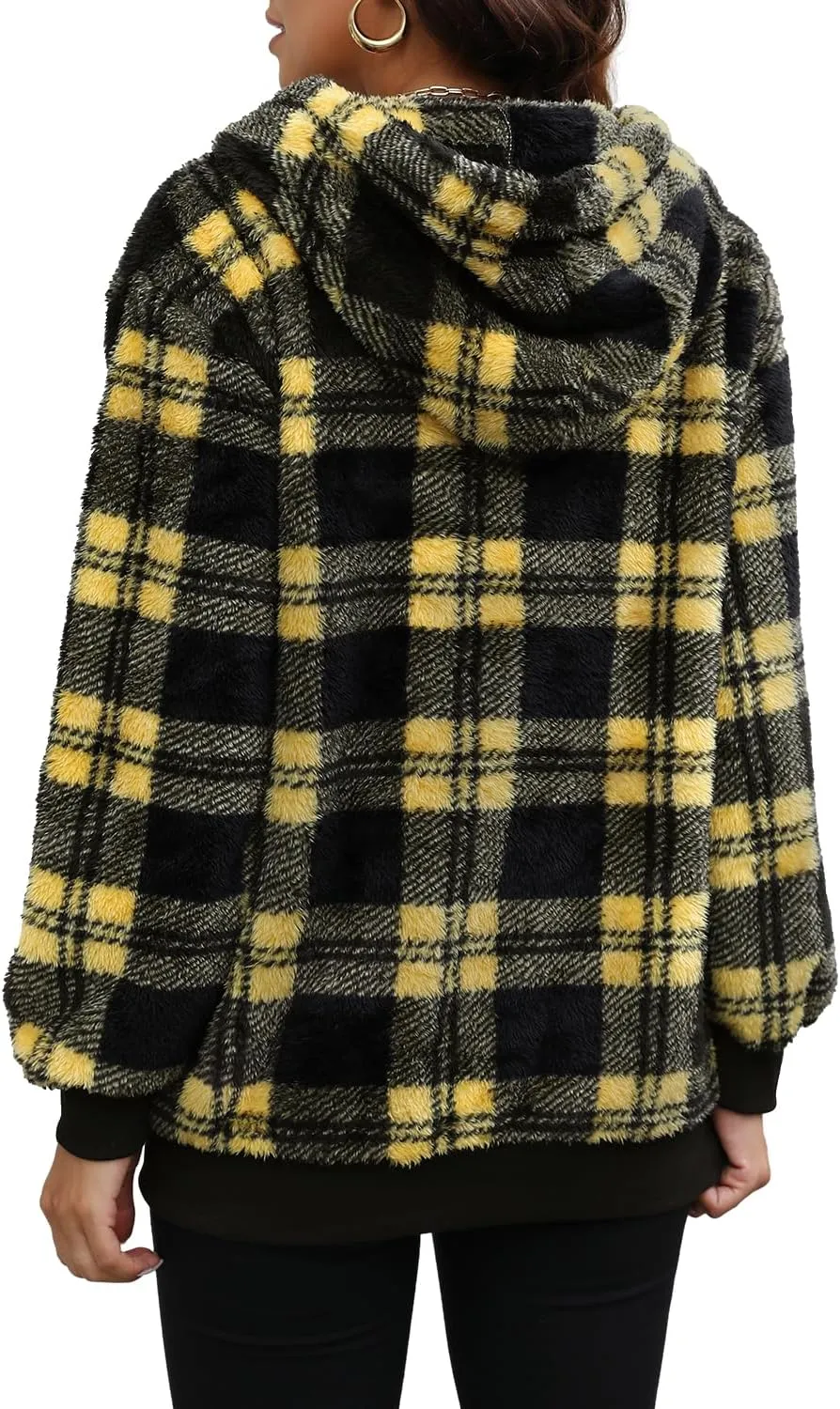 Yanekop Womens Hoodies Sherpa Pullover Sweater Fuzzy Fleece Sweatshirt Oversized Hoodie Cozy Outerwear with Pockets