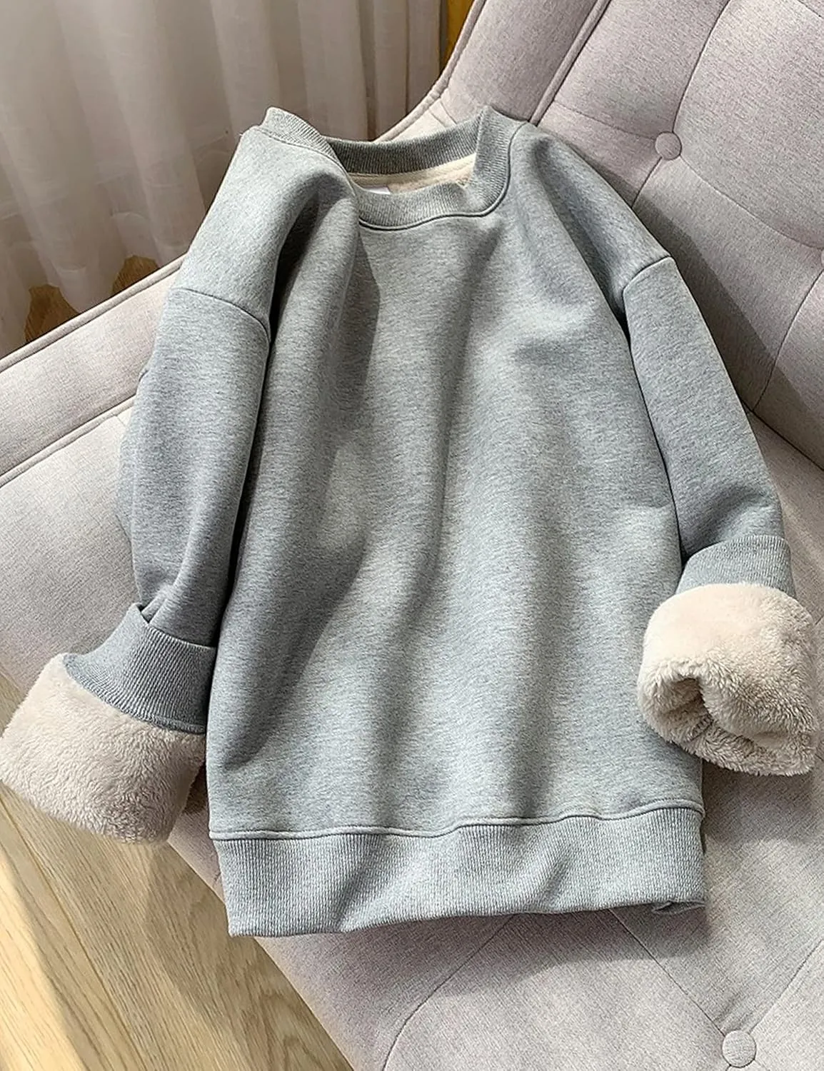 Yeokou Women's Winter Hoodies Pullover Sherpa Fleece Warm Heavyweight Sweatshirt